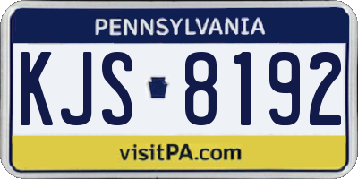 PA license plate KJS8192