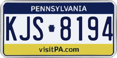 PA license plate KJS8194