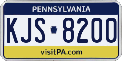 PA license plate KJS8200