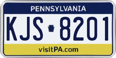 PA license plate KJS8201