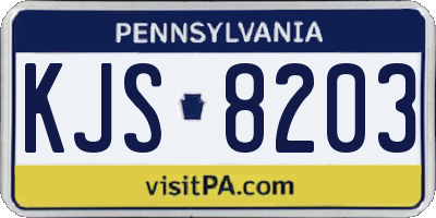 PA license plate KJS8203