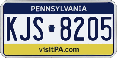 PA license plate KJS8205