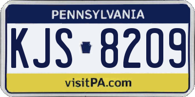 PA license plate KJS8209