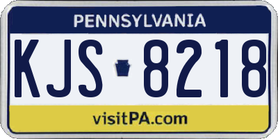 PA license plate KJS8218