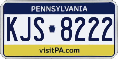 PA license plate KJS8222