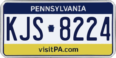 PA license plate KJS8224