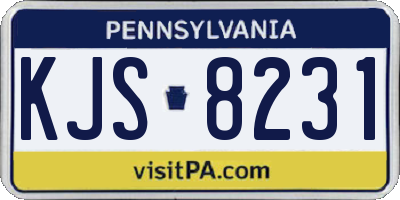 PA license plate KJS8231