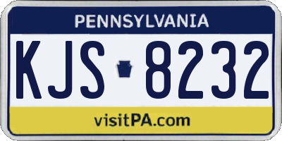 PA license plate KJS8232