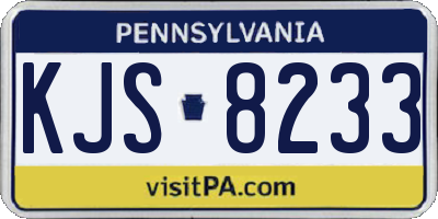 PA license plate KJS8233