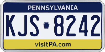 PA license plate KJS8242