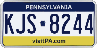 PA license plate KJS8244