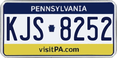 PA license plate KJS8252