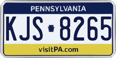 PA license plate KJS8265