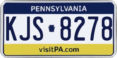 PA license plate KJS8278