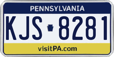 PA license plate KJS8281