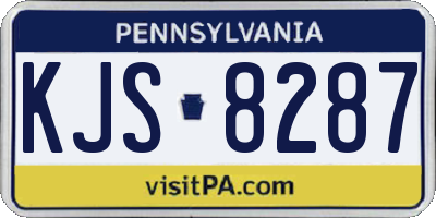 PA license plate KJS8287