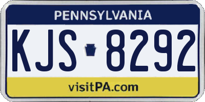 PA license plate KJS8292
