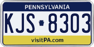 PA license plate KJS8303