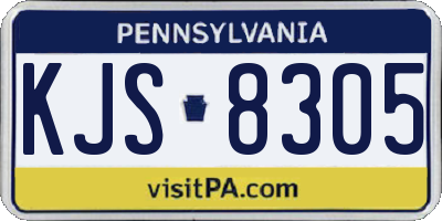 PA license plate KJS8305