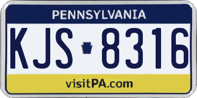 PA license plate KJS8316