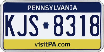 PA license plate KJS8318