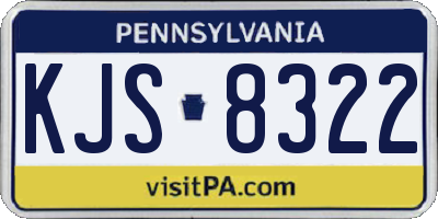PA license plate KJS8322