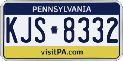 PA license plate KJS8332