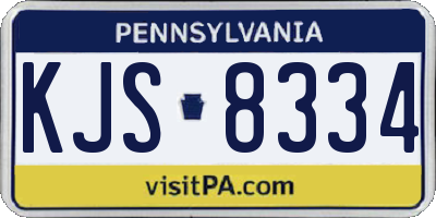 PA license plate KJS8334