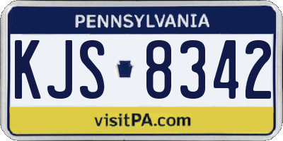 PA license plate KJS8342