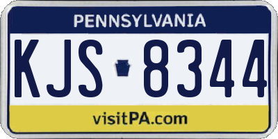 PA license plate KJS8344
