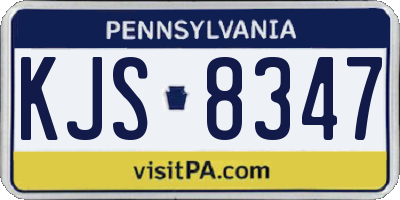 PA license plate KJS8347