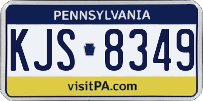 PA license plate KJS8349