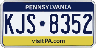 PA license plate KJS8352