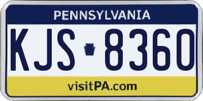 PA license plate KJS8360