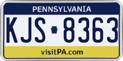 PA license plate KJS8363