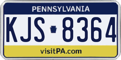 PA license plate KJS8364