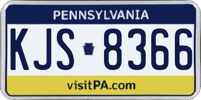 PA license plate KJS8366