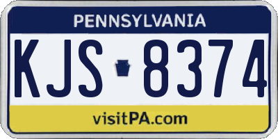 PA license plate KJS8374