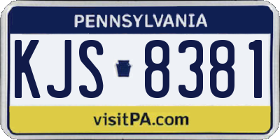 PA license plate KJS8381