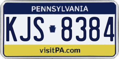 PA license plate KJS8384