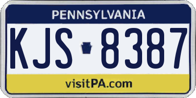 PA license plate KJS8387