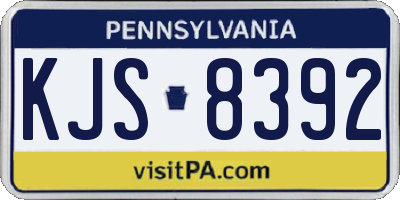 PA license plate KJS8392