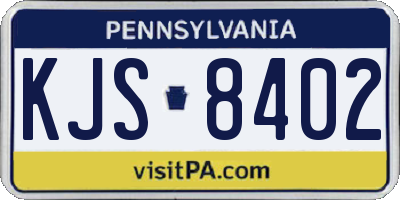 PA license plate KJS8402