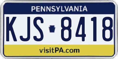 PA license plate KJS8418