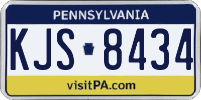 PA license plate KJS8434