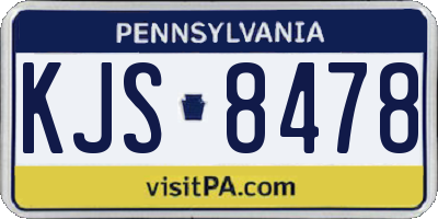 PA license plate KJS8478