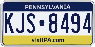 PA license plate KJS8494