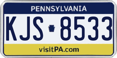 PA license plate KJS8533