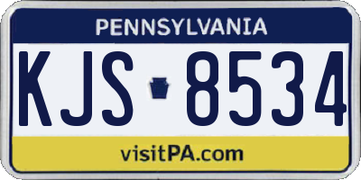 PA license plate KJS8534