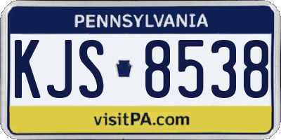 PA license plate KJS8538